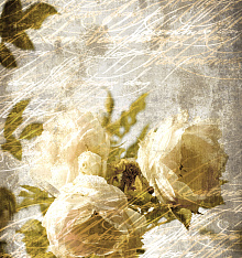Рулонные шторы с розами Divino DelDecor Лен Макси LRB-0169